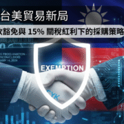 2026 台美貿易新局封面圖：232 條款豁免與 15% 關稅紅利下的採購策略，結合白宮公告、美台國旗與半導體晶片意象 - CYK 喬鎧興業