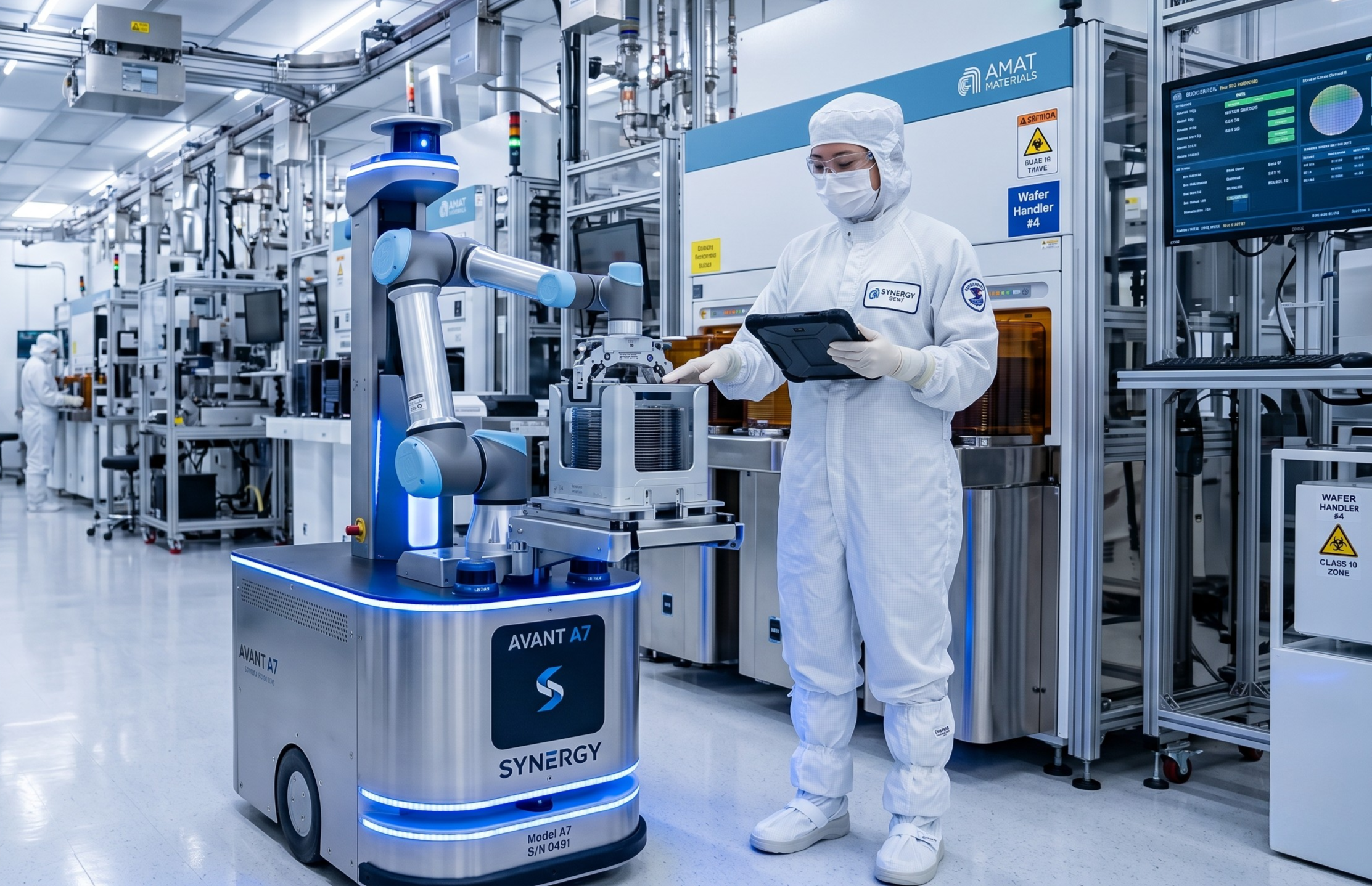 實體 AI 機器人進駐半導體無塵室與人員進行協作